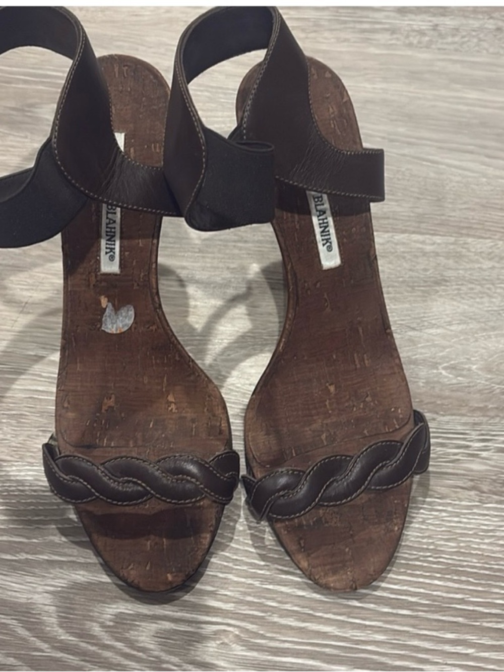 Manolo Blahnik Dark Brown Leather Strappy Stiletto Sandals - Picture 3 of 9